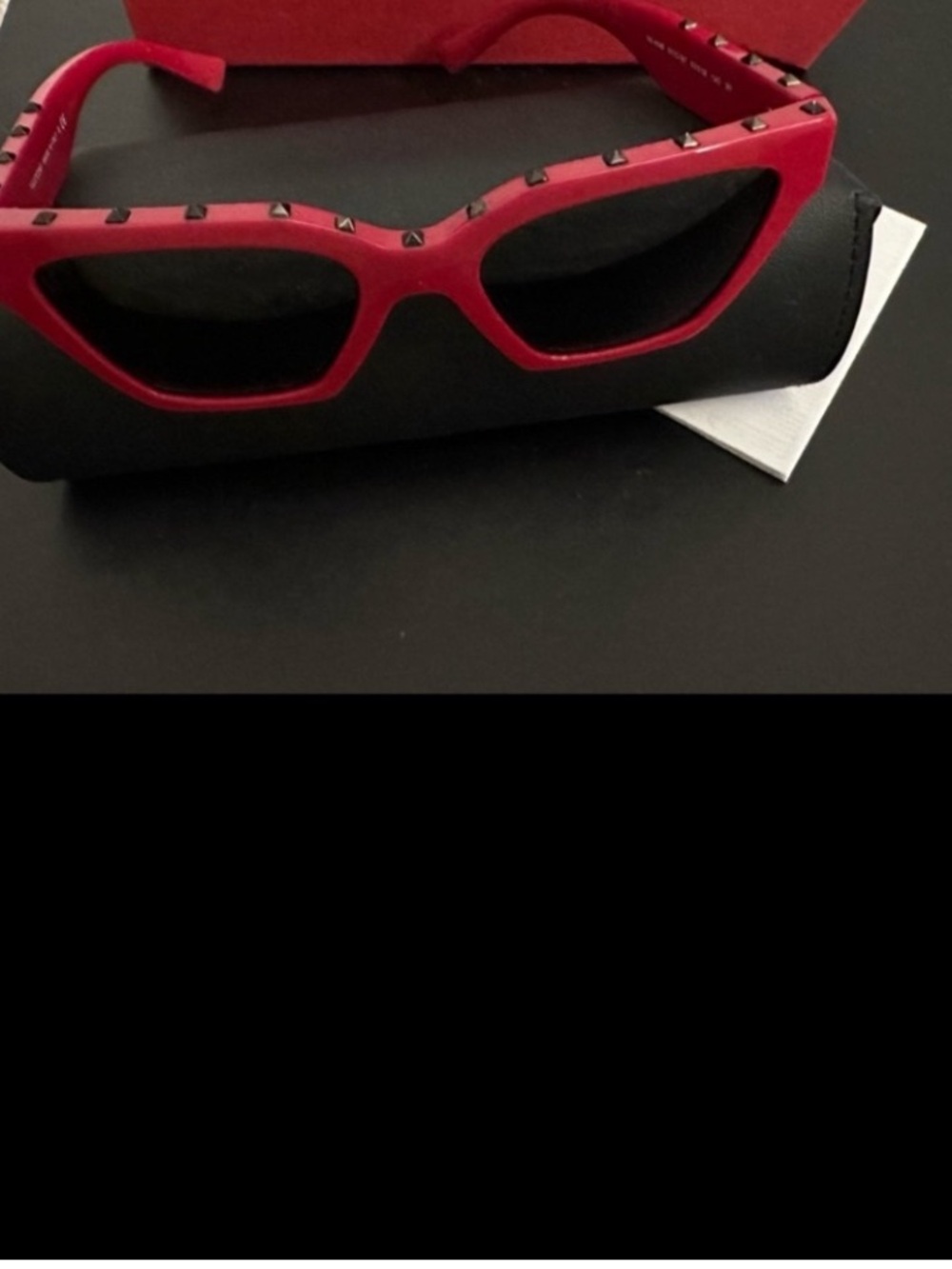Valentino Garavani Red Cat-Eye Studded Sunglasses NWT